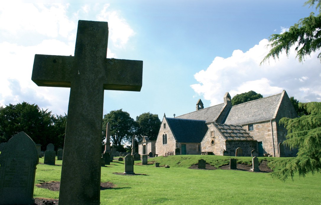 Historic Abercorn Church, close to the town of South Queensferry and the imposing Hopetoun House.